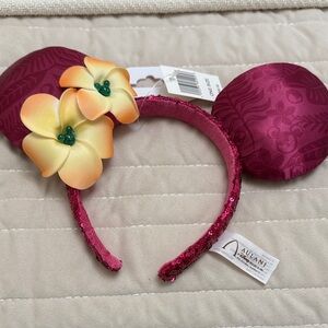 Disney Aulani Maroon and Yellow Plumeria Headband